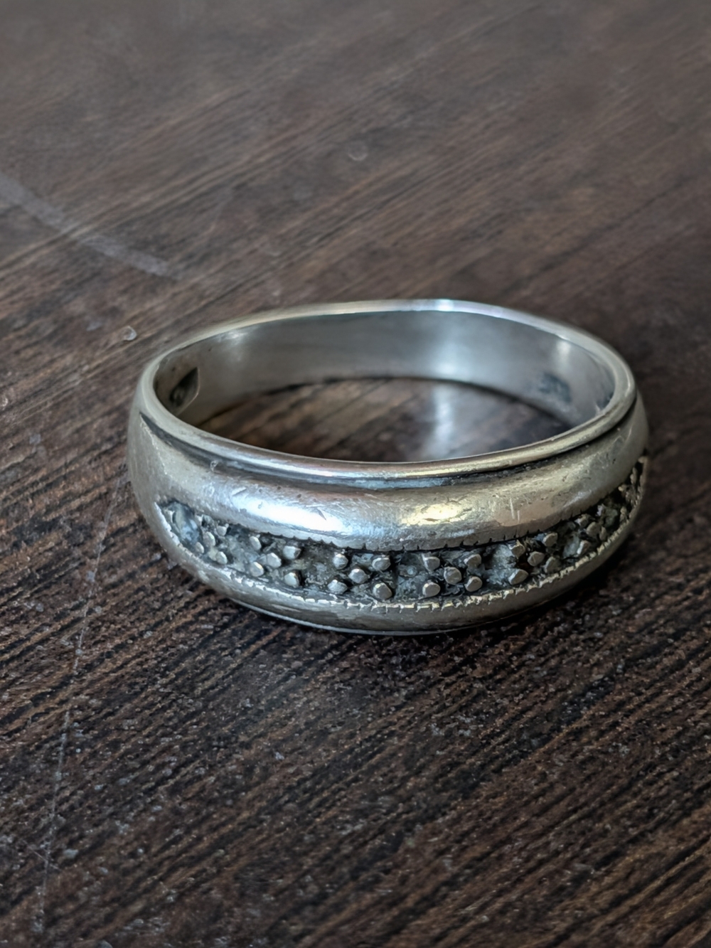 Chapal-Zenray 925 Sterling Silver 5-Dot Gamblers Band Ring 9.75